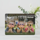 Super Wonder-is-tic Happy-docious nieuwjaarsfoto Feestdagenkaart (Staand voorkant)