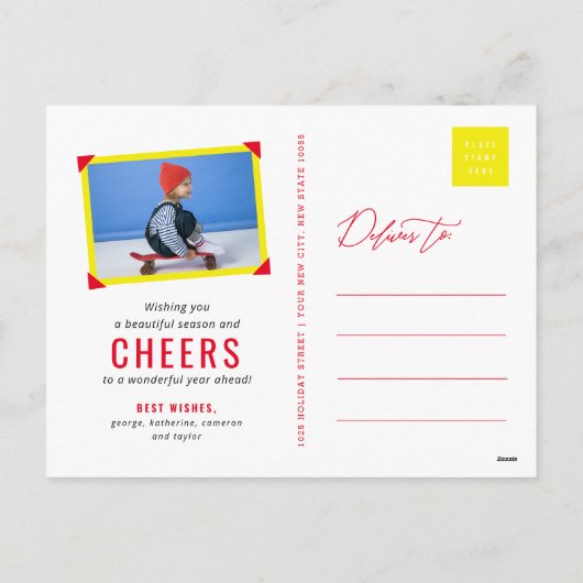 Super Wonder-is-tic Happy-docious nieuwjaarsfoto Feestdagenkaart (Achterkant)