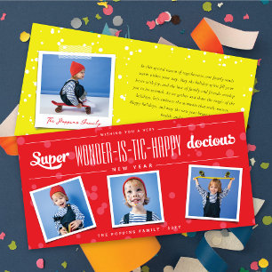 Super Wonder-is-tisch Gelukkig-docieus Nieuwjaars  Feestdagenkaart