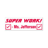 "SUPER WORK!" Educator Rubber Stamp Zelfinktende Stempel (Design)