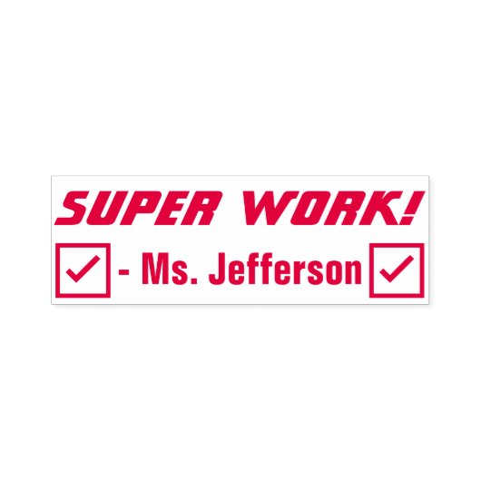 "SUPER WORK!" Educator Rubber Stamp Zelfinktende Stempel (Design)
