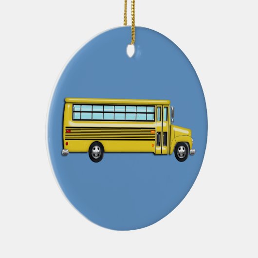 Super Yellow School Bus Keramisch Ornament (Rechts)