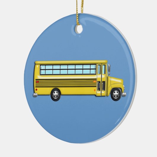 Super Yellow School Bus Keramisch Ornament (Links)