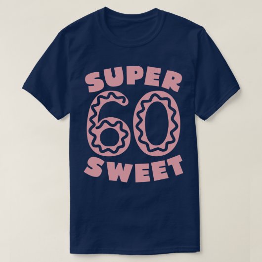 Super zoet 60 roze donut t-shirt (Design voorkant)