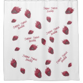 Super zoete aardbei gepersonaliseerd douchegordijn (Voorkant)