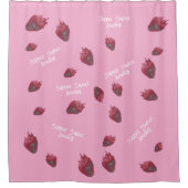 Super zoete aardbei gepersonaliseerd douchegordijn (Voorkant)