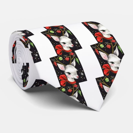 Super Zoete Vintage Kerstmis van het Rendier Stropdas (Opgerold)