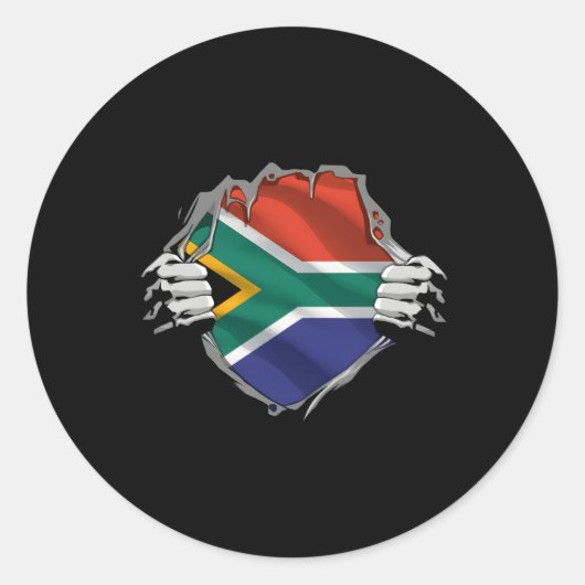 Super Zuid-Afrikaans erfgoed Trots Zuid-Afrika Ro Ronde Sticker (Voorkant)