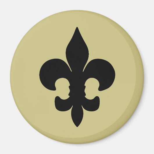 Super Zwart Fleur de lis Magneet (Voorkant)