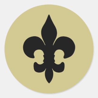 Super Zwart Fleur de lis Ronde Sticker
