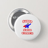 Super zwemcoach ronde button 5,7 cm (Voorkant /achterkant)