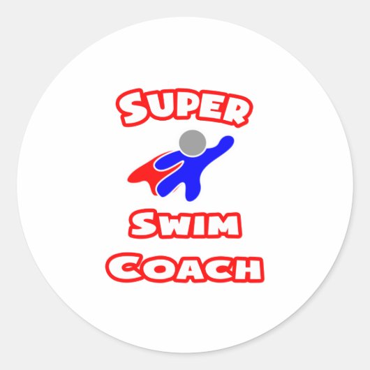 Super zwemcoach ronde sticker (Voorkant)
