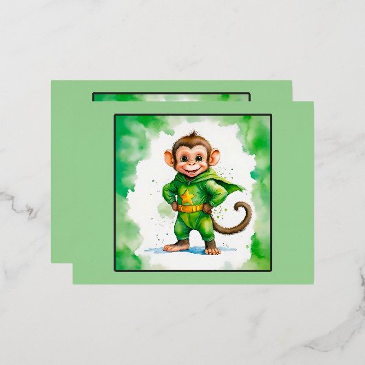 Superaffe, Folie Feestdagen Briefkaart (Voorkant / Achterkant)