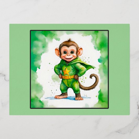 Superaffe, Folie Feestdagen Briefkaart (Voorkant)