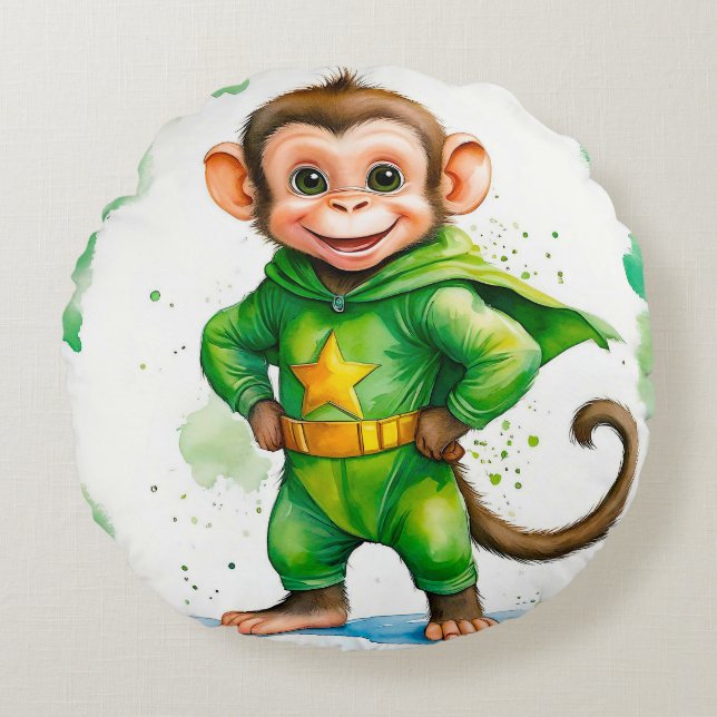 Superaffe, Rond Kussen (Voorkant)