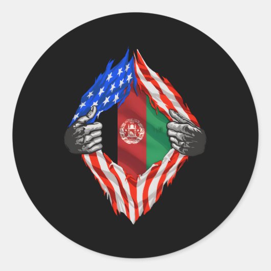 SuperAfghaans erfgoed in Afghanistan Roots Usa Vla Ronde Sticker (Voorkant)