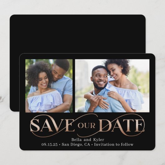 Superb Swirl 2 foto's Sla de datum Kaart (Voorkant / Achterkant)