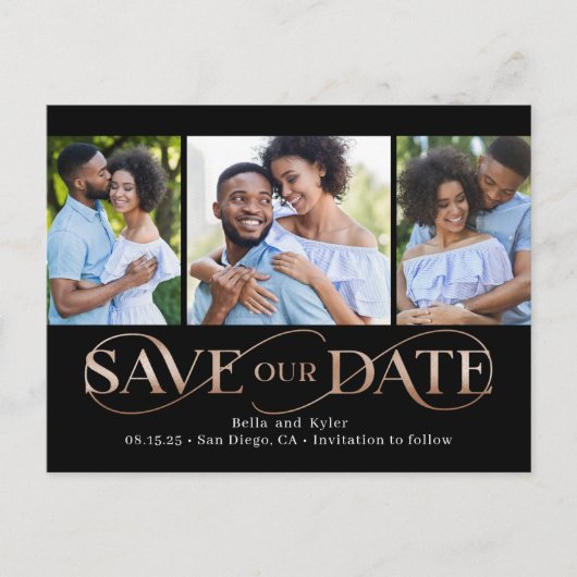 Superb Swirl 3 foto's Sla het datum Briefkaart op (Voorkant)