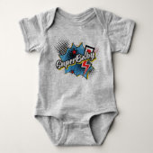 SuperBABY superheld comic bodysuit cadeau GRIJS (Voorkant)