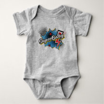 SuperBABY superheld comic bodysuit cadeau GRIJS