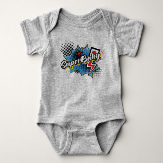 SuperBABY superheld comic bodysuit cadeau GRIJS