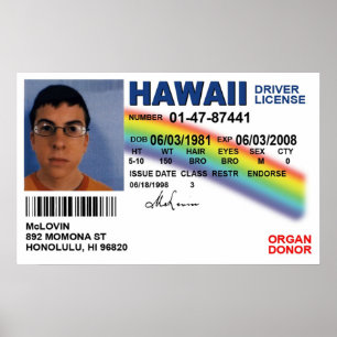 Superbad Fake ID-licentie Poster