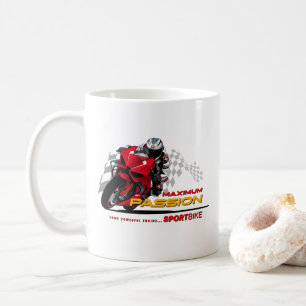 Superbike Racing Maximum Passie Biker Grafisch #11 Koffiemok