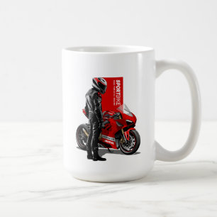 Superbike Racing Maximum Passie Biker Grafisch #15 Koffiemok