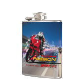 Superbike Racing Maximum Passie Biker Grafisch Heupfles (Links)