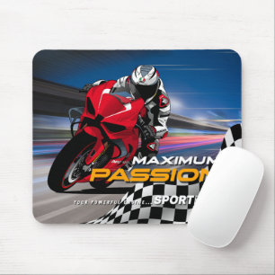Superbike Racing Maximum Passie Biker Grafisch Muismat