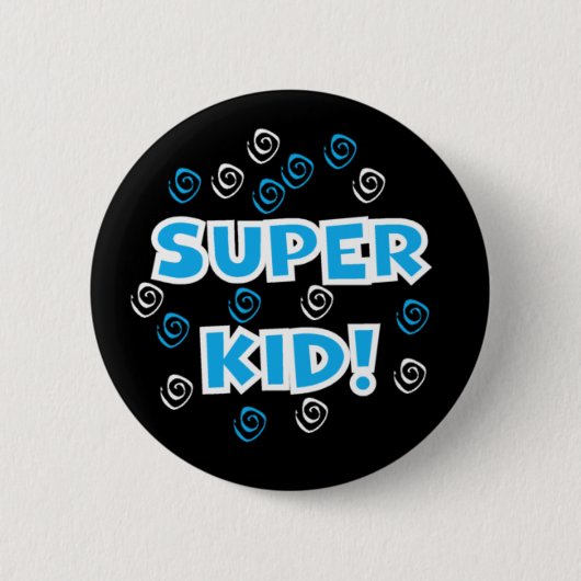 Superblauw Kind Ronde Button 5,7 Cm (Voorkant)