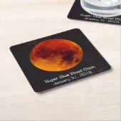 Superblauwe bloedmaan 2018 kartonnen onderzetters (Schuin)