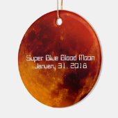 Superblauwe bloedmaan 2018 keramisch ornament (Links)