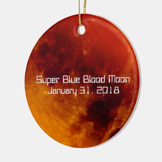 Superblauwe bloedmaan 2018 keramisch ornament (Links)
