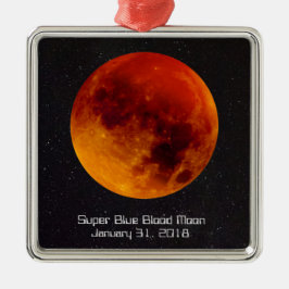 Superblauwe bloedmaan 2018 metalen ornament