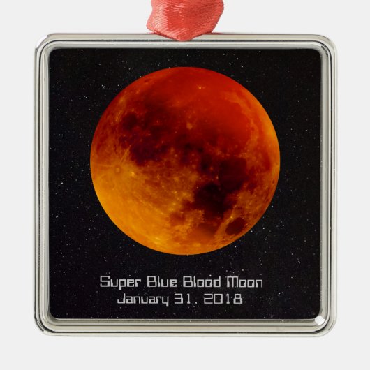 Superblauwe bloedmaan 2018 metalen ornament (Voorkant)