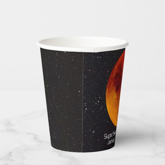 Superblauwe bloedmaan 2018 papieren bekers (Rechts)
