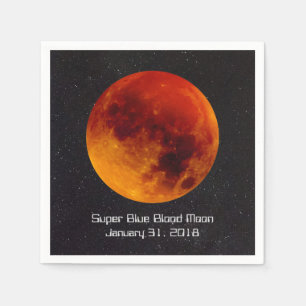 Superblauwe bloedmaan 2018 servet