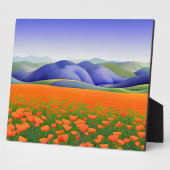 Superbloei | Surreal Poppies Landschap Tafelblad Fotoplaat (Zijkant)