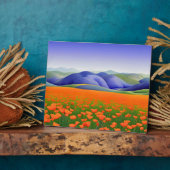 Superbloei | Surreal Poppies Landschap Tafelblad Fotoplaat (Zijkant)