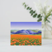 Superbloemen | Landschap Surreal Poppies Briefkaart (Staand voorkant)