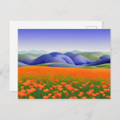 Superbloemen | Landschap Surreal Poppies Briefkaart (Voorkant / Achterkant)