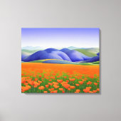 Superbloemen | Landschap Surreal Poppies Canvas Afdruk (Voorkant)