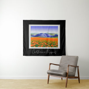 Superbloemen   Landschap Surreal Poppies Wandkleed