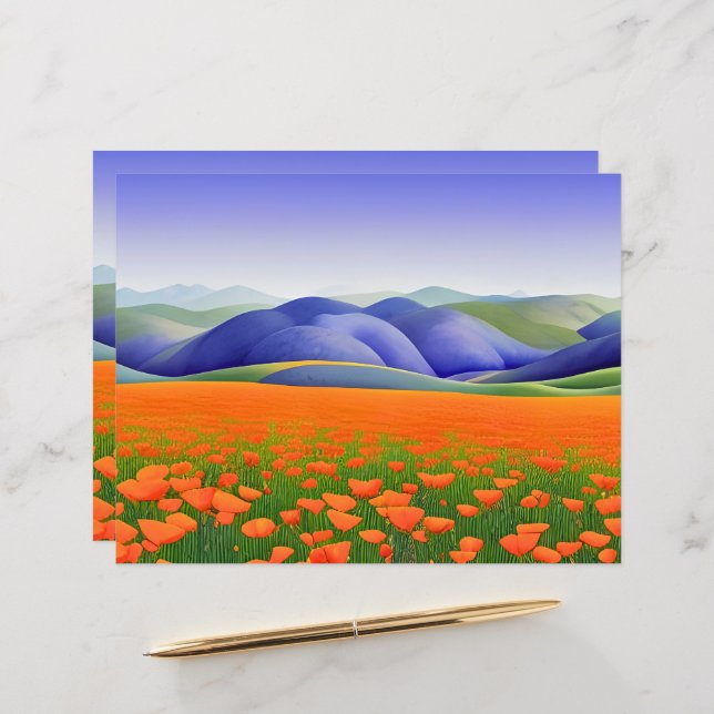 Superbloemen | Surreal Poppies Scrapbook paper (Voorkant / Achterkant in situ)