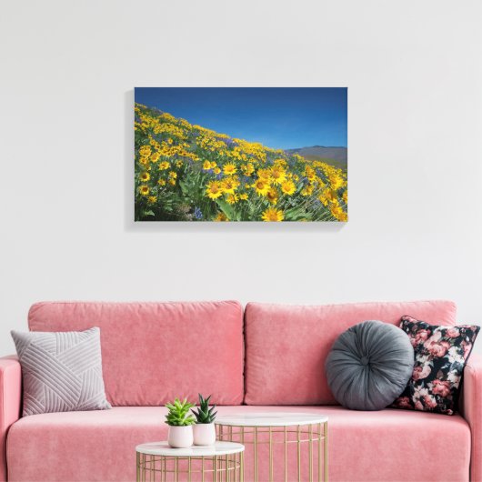 Superbloom van hoge woestijnbalsem canvas afdruk (Insitu (Woonkamer))