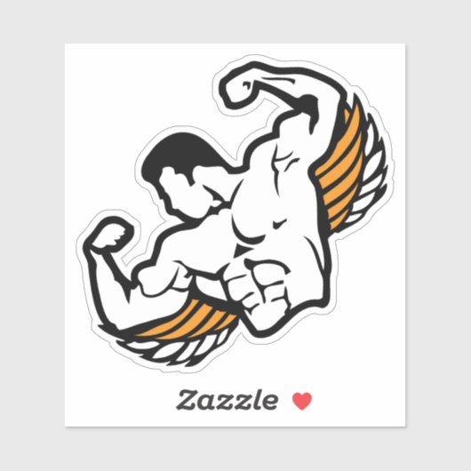 superbodybuilder 4 spierweefsel 1 sticker (Vel)