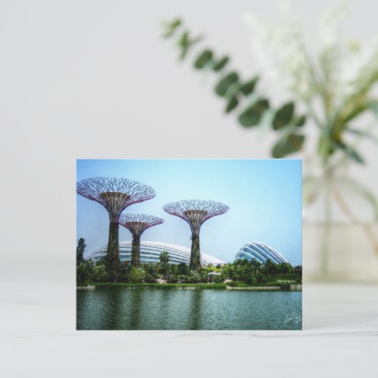 Superbomen, broeikasgassenmeer en dragonfly-meer briefkaart (Staand voorkant)