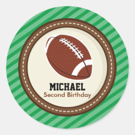 Superbowl Football Rugby Birthday Baby shower Ronde Sticker