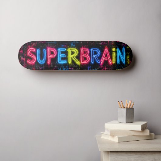 Superbrein AI Persoonlijk Skateboard (Muurkunst (Horizontaal))
